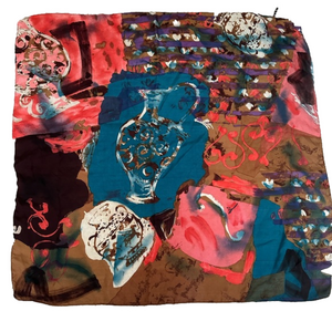 Vintage New York Studio 100% Silk Scarf Wrap 35x33”